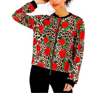 Ashley sports blazer vintage retro floral cheetah long sleeved full zip 22/24